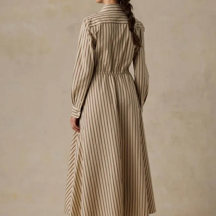 Coastal Poplin Catalina Dress | Drift Sand Stripe