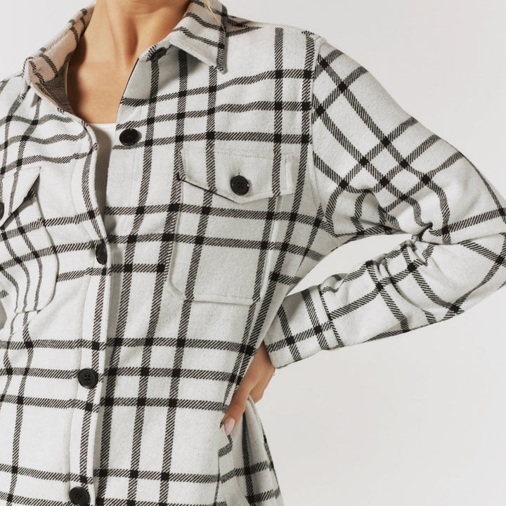 Generation Plaid Shacket | White Frost