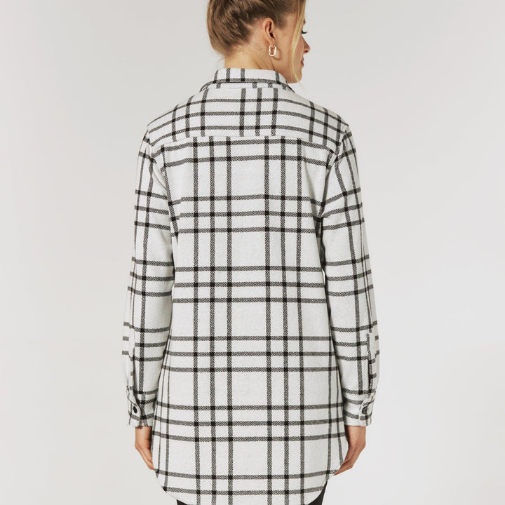 Generation Plaid Shacket | White Frost