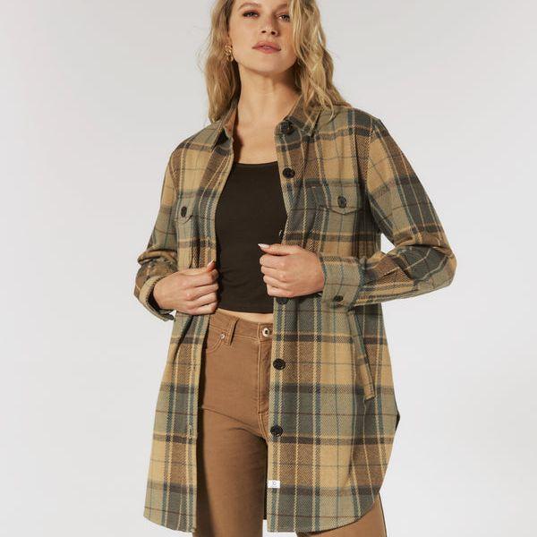 Generation Plaid Shacket | Tan