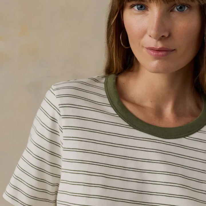 Sunwashed Regenerative Tee | Four Leaf Clover Mini Stripe