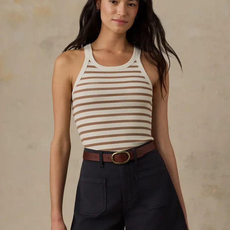 Surfside Rib Tank | Woodsmoke Stripe