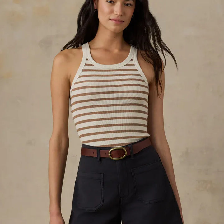 Surfside Rib Tank | Woodsmoke Stripe