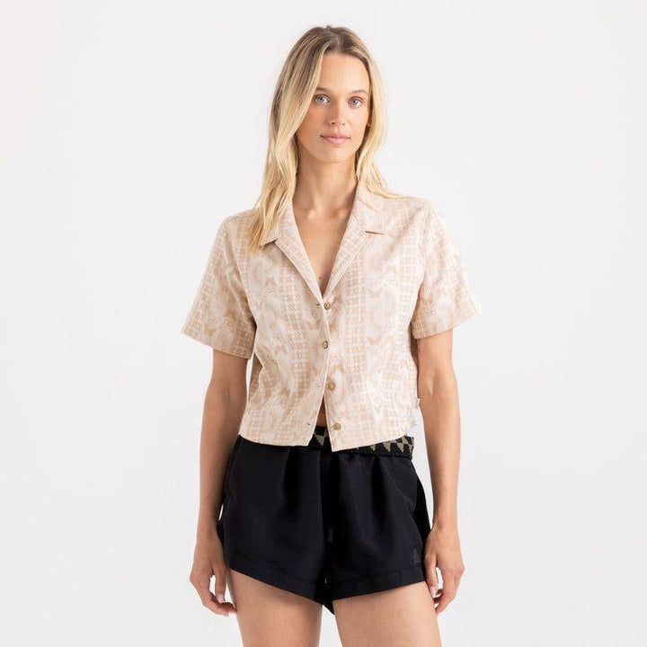 Camp Short Sleeve Button Up Shirt | Eggshell