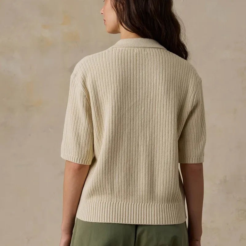 Miramar Linen Short-Sleeve Polo | Summer Sand