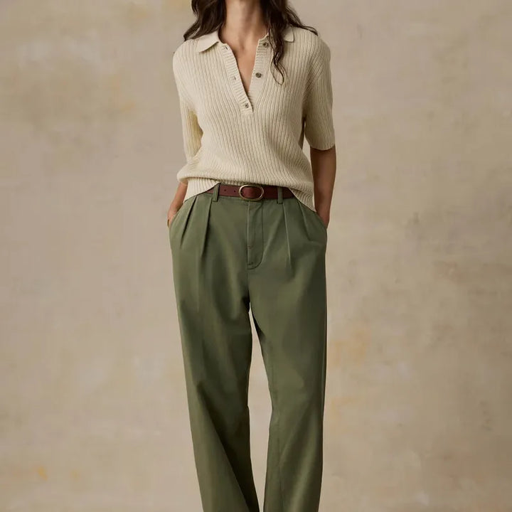 Miramar Linen Short-Sleeve Polo | Summer Sand