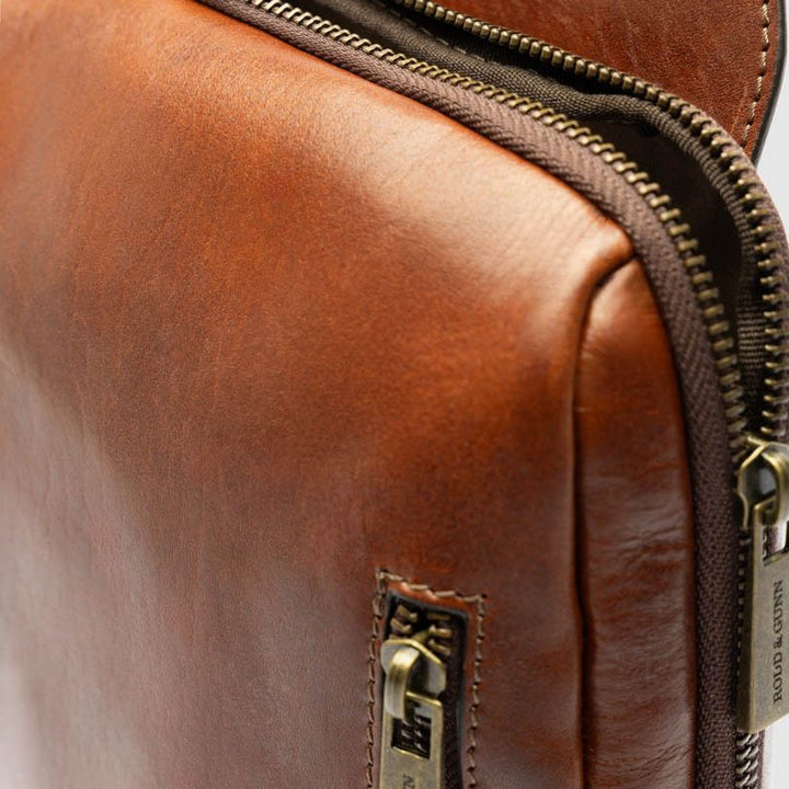 Lincoln Crossbody Satchel | Dark Cognac