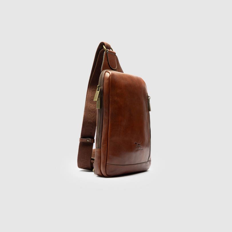 Lincoln Crossbody Satchel | Dark Cognac