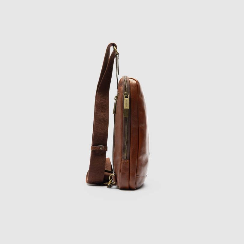 Lincoln Crossbody Satchel | Dark Cognac