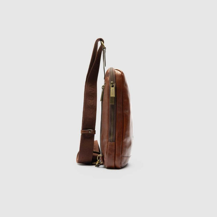 Lincoln Crossbody Satchel | Dark Cognac