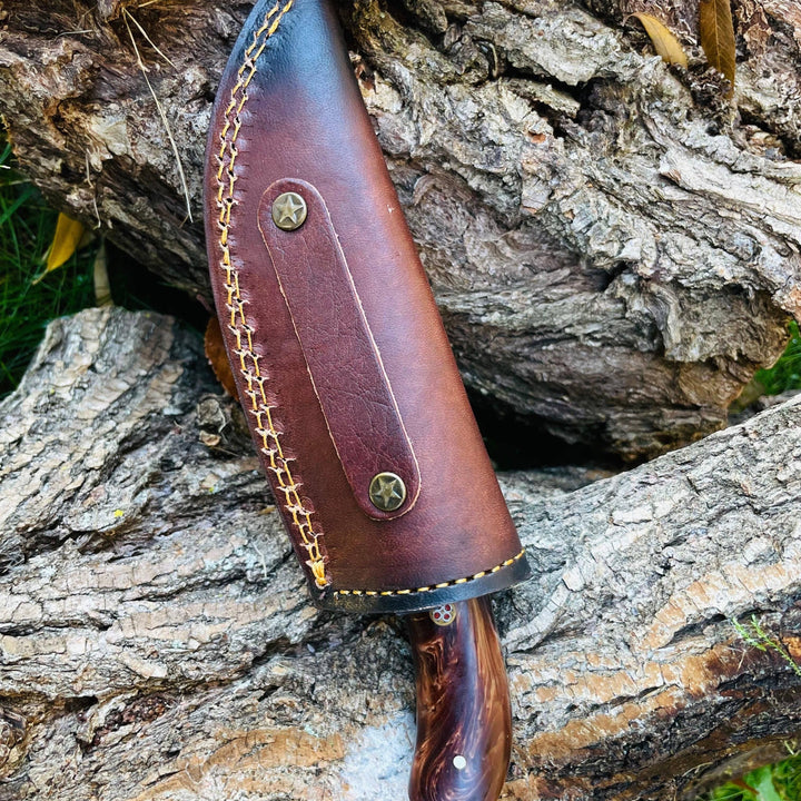 Damascus knife, Drop- Style blade, Acrylic Scales Hunting knife