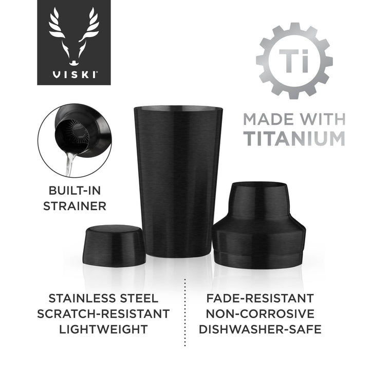 Viski Professional Black Titanium Cocktail Shaker