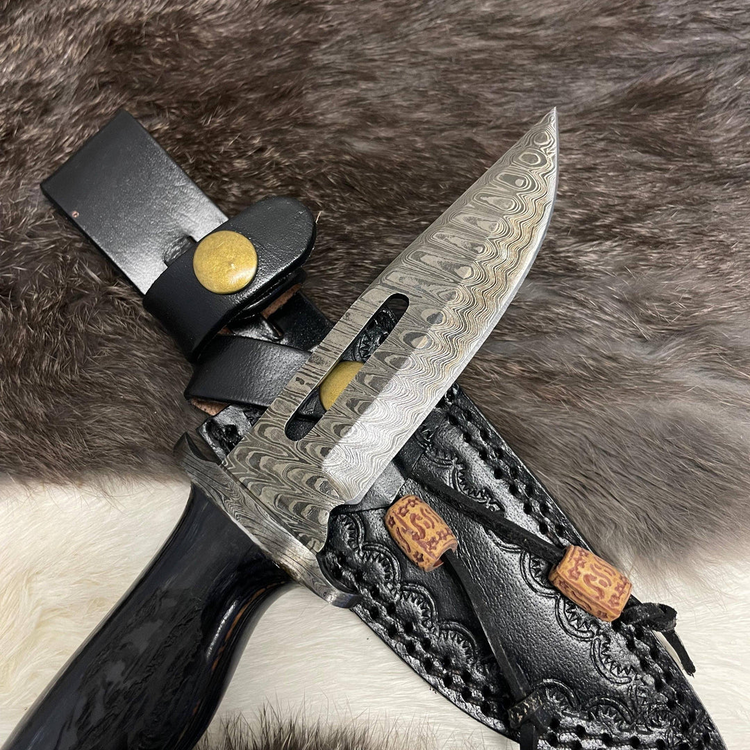 Compact Lunar Guardian Damascus Knife