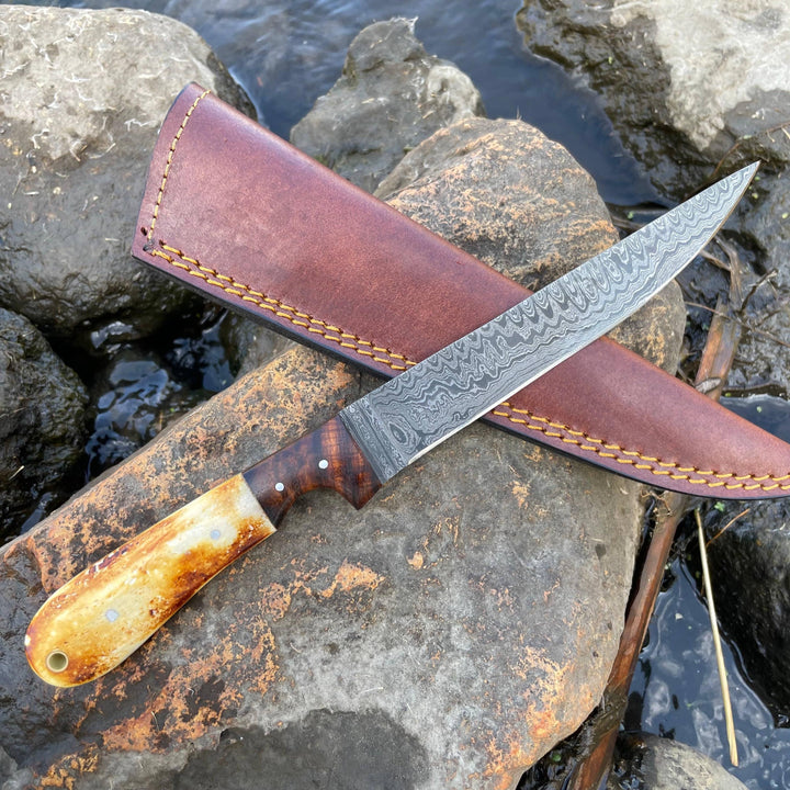 Ladder Damascus Flay Knife