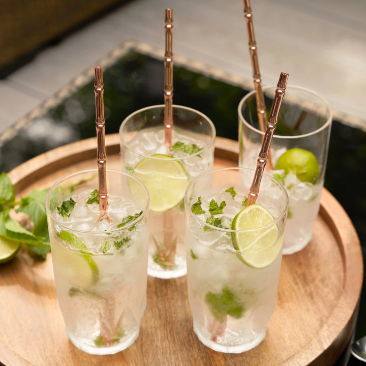 Copper-Plated Bamboo Straws