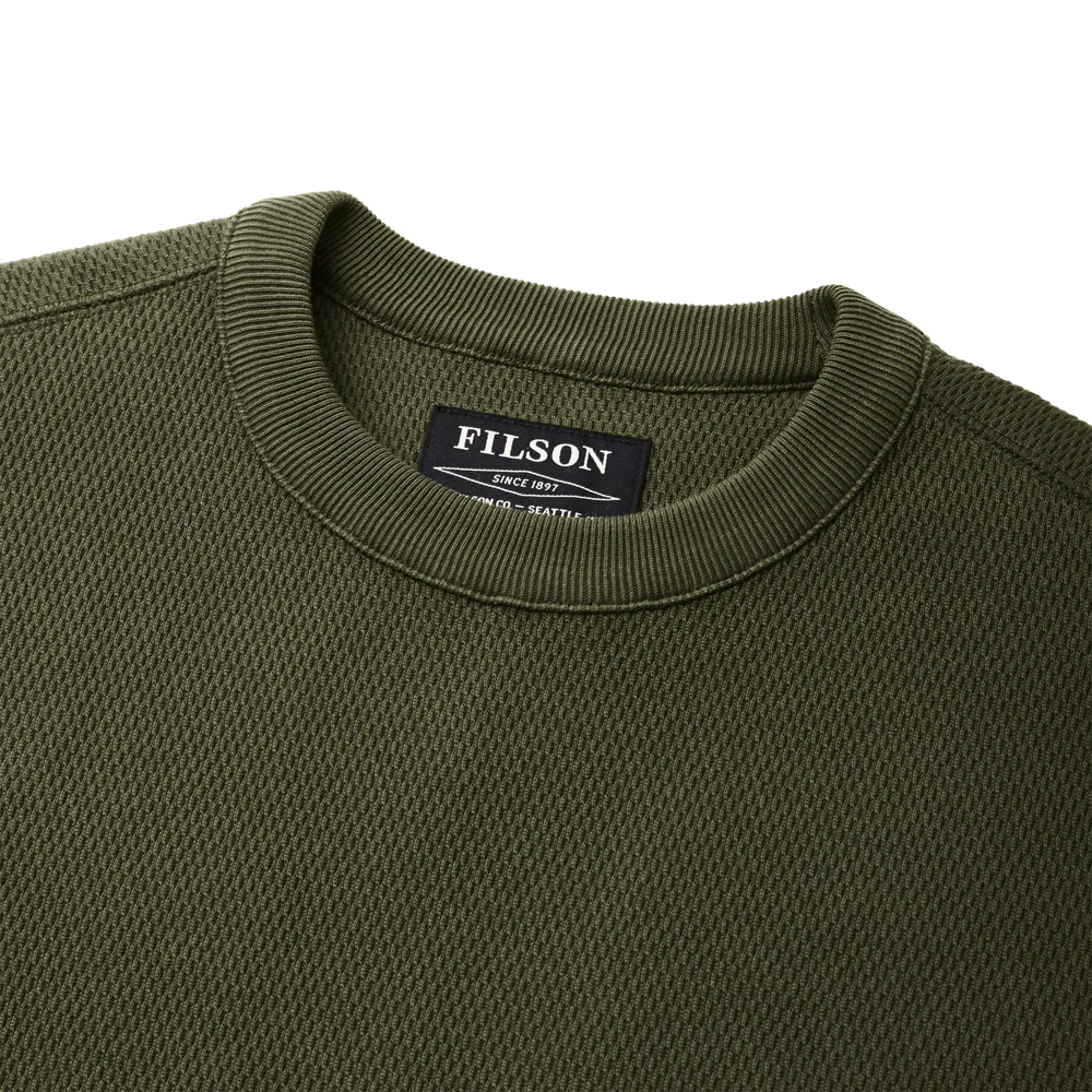 Waffle Knit Thermal Crewneck | Mossy Rock