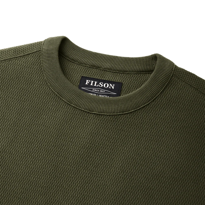 Waffle Knit Thermal Crewneck | Mossy Rock