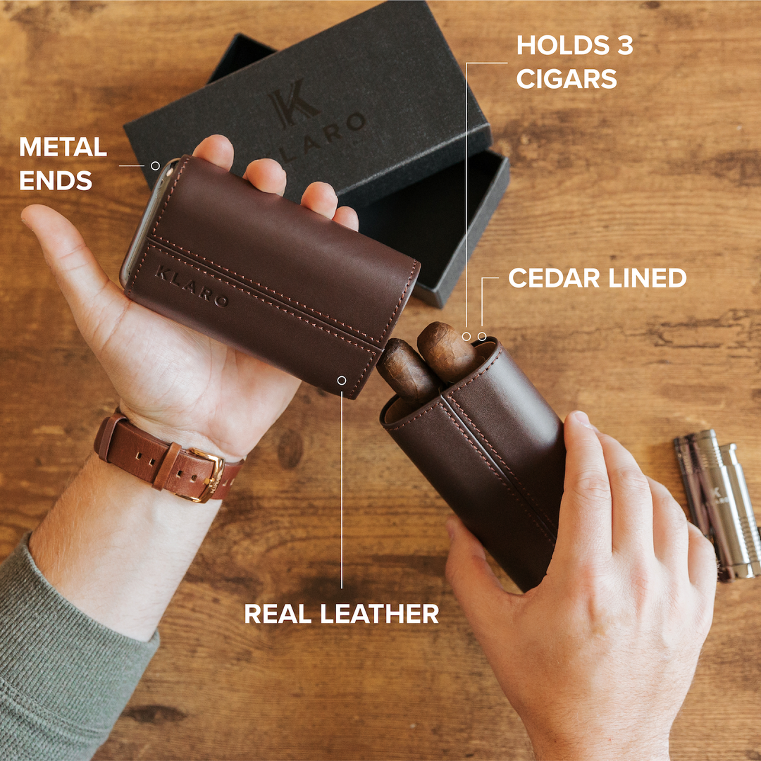 Premium 3 Cigar Travel Case | Cocoa Brown