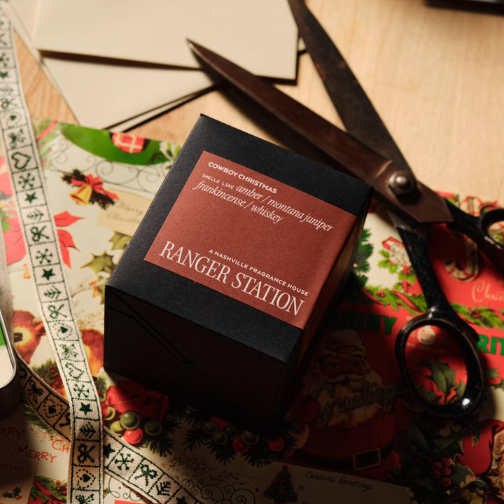 Cowboy Christmas Candle