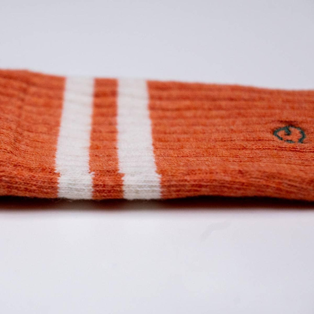 The Retro Orange Combed Cotton Socks