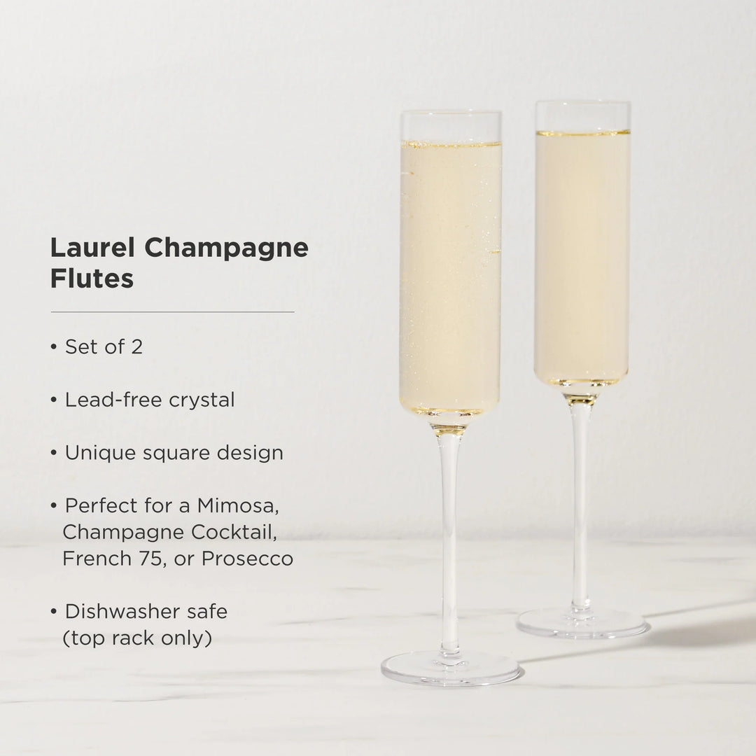Laurel Champagne Flutes