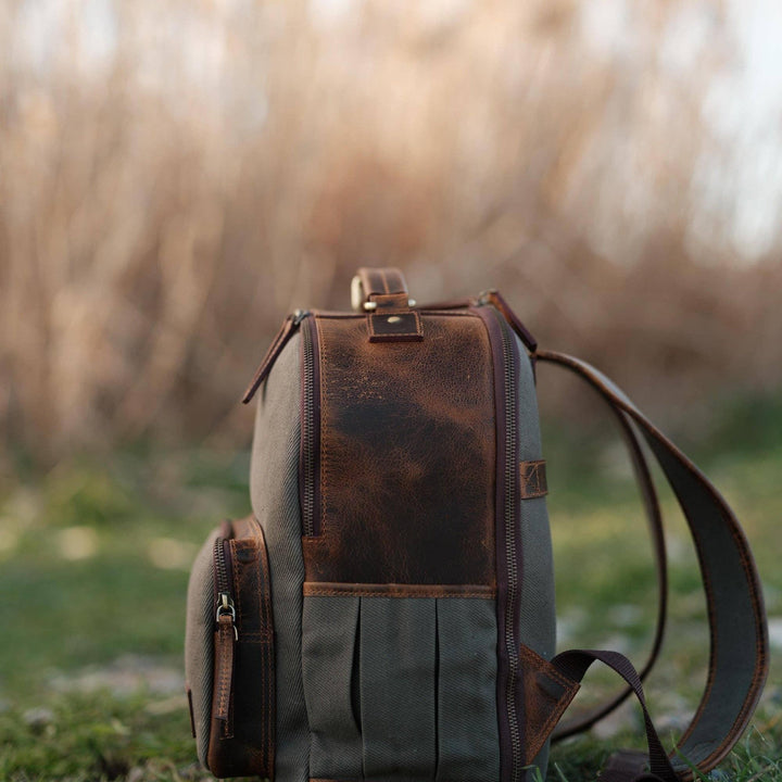 Day Traveler Canvas Backpack | Pewter Green