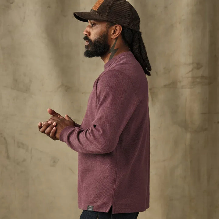 Waffle Knit Thermal Crewneck | Dark Port Heather