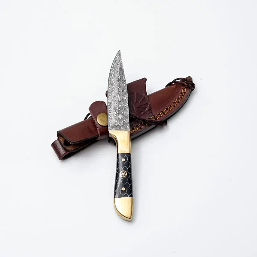The Golden Serpent Damascus Hunting Knife