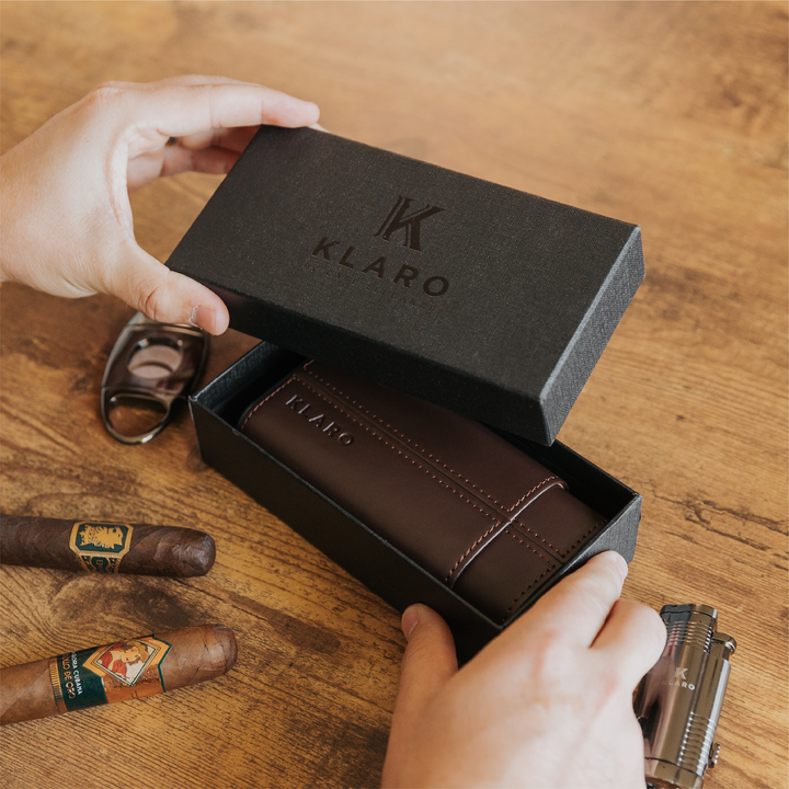 Premium 3 Cigar Travel Case | Cocoa Brown