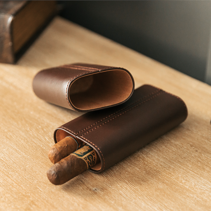 Premium 3 Cigar Travel Case | Cocoa Brown