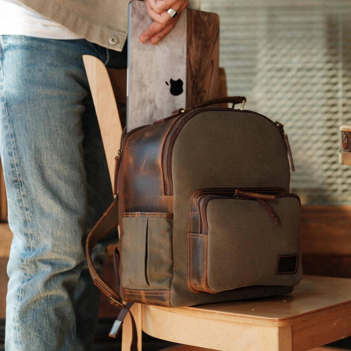 Day Traveler Canvas Backpack | Pewter Green