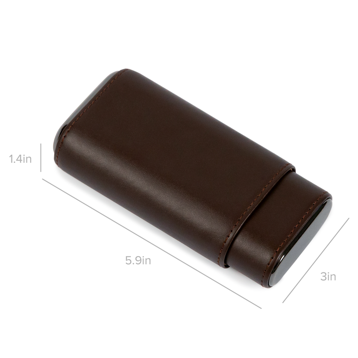 Premium 3 Cigar Travel Case | Cocoa Brown