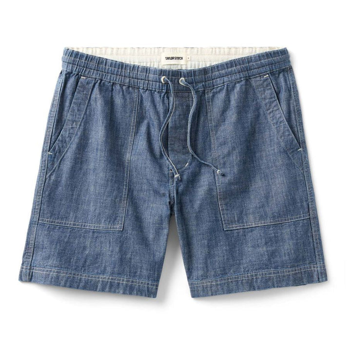 The Breakwater Short | Washed Indigo Chambray