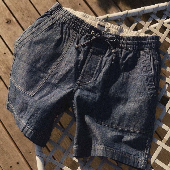The Breakwater Short | Washed Indigo Chambray