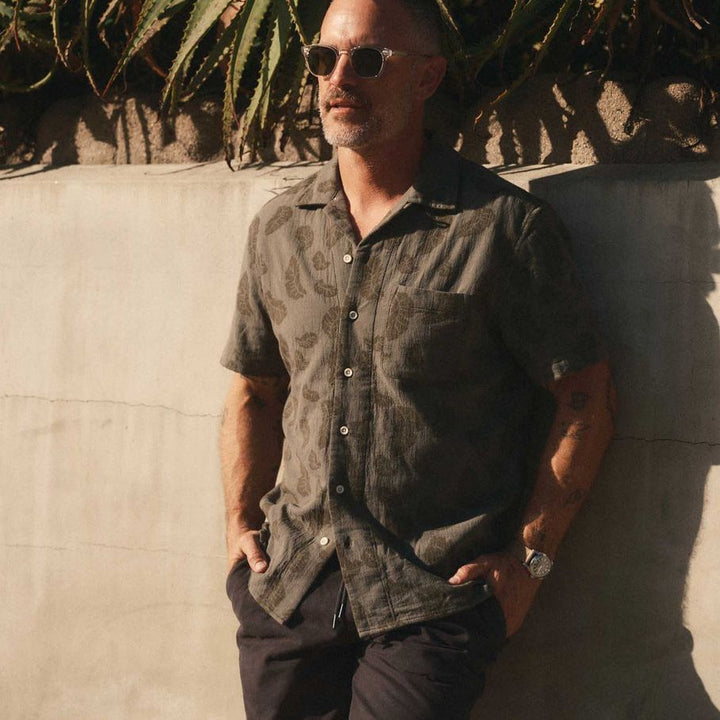 The Hawthorne Shirt | Burnt Olive Floral Jacquard