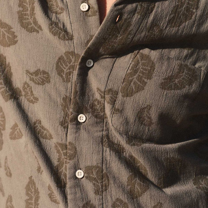 The Hawthorne Shirt | Burnt Olive Floral Jacquard