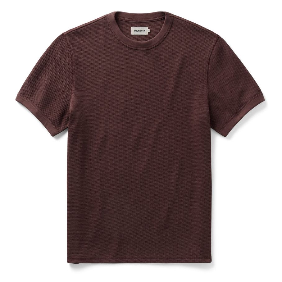 The Organic Cotton Short Sleeve Crew | Burgundy Waffle