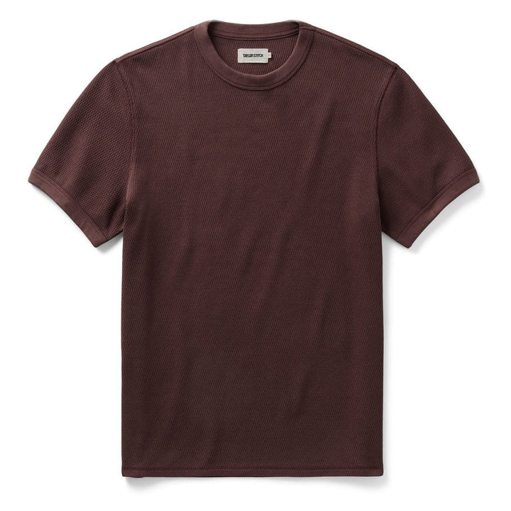 The Organic Cotton Short Sleeve Crew | Burgundy Waffle