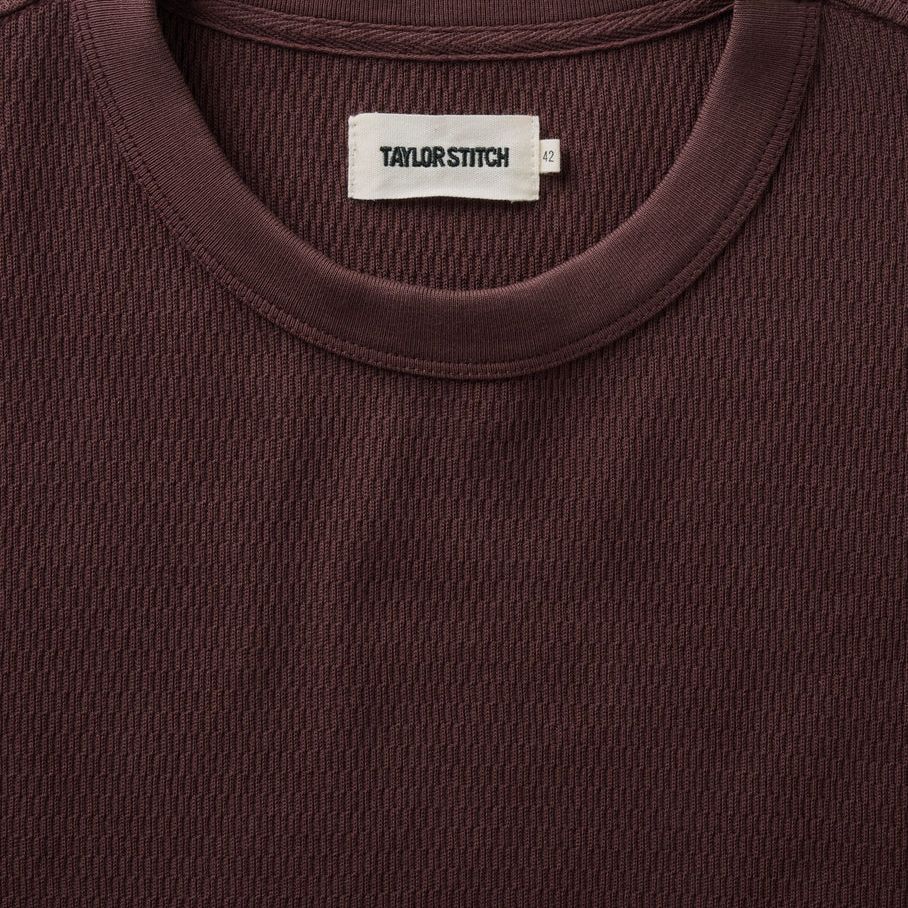 The Organic Cotton Short Sleeve Crew | Burgundy Waffle