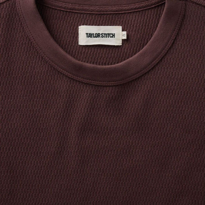The Organic Cotton Short Sleeve Crew | Burgundy Waffle