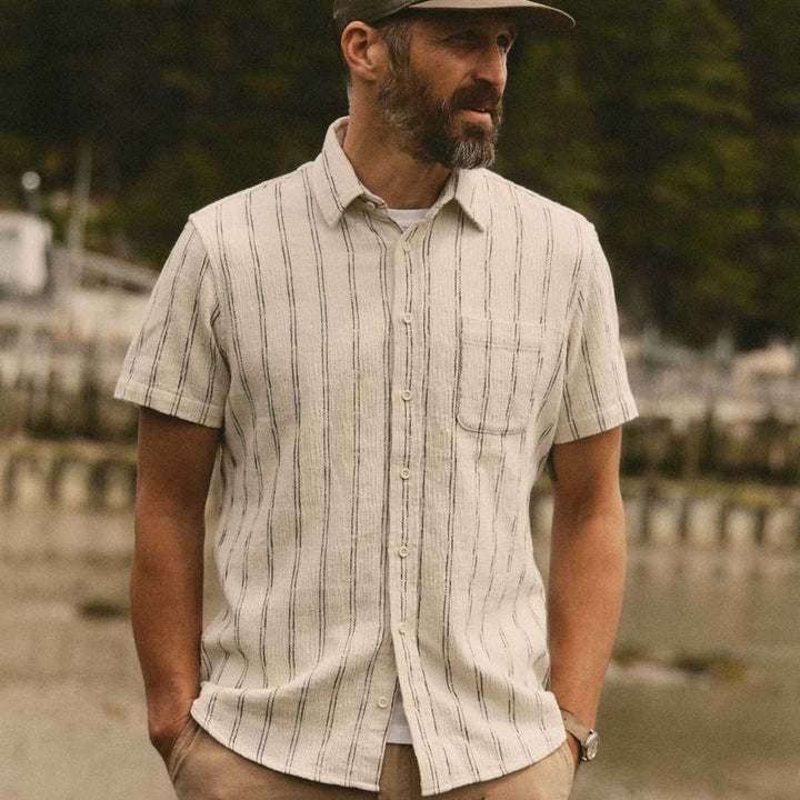 The Short Sleeve California | Tide Stripe Hacci