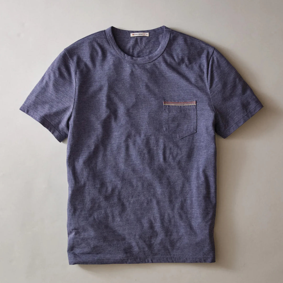Signature Embroidered Pocket Tee | Vintage Indigo