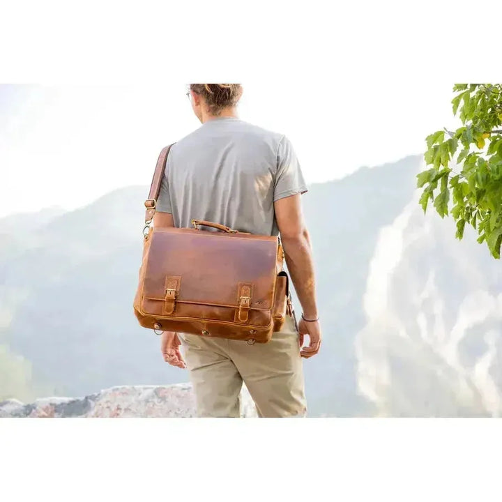 Sitka Leather Messenger l Antique Brown