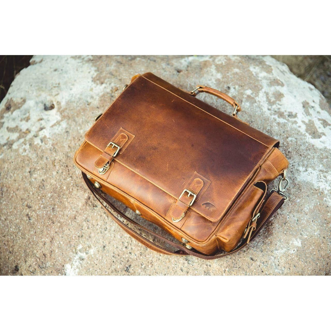 Sitka Leather Messenger l Antique Brown