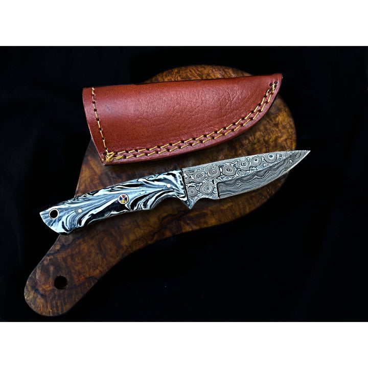 Custom Resin Handled Damascus Knife