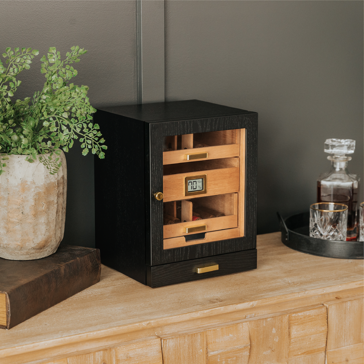 Luca Humidor Cabinet | Black Ash