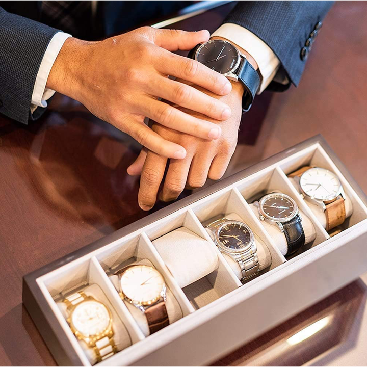 Wood 6 Slot Watch Box | Espresso Wood