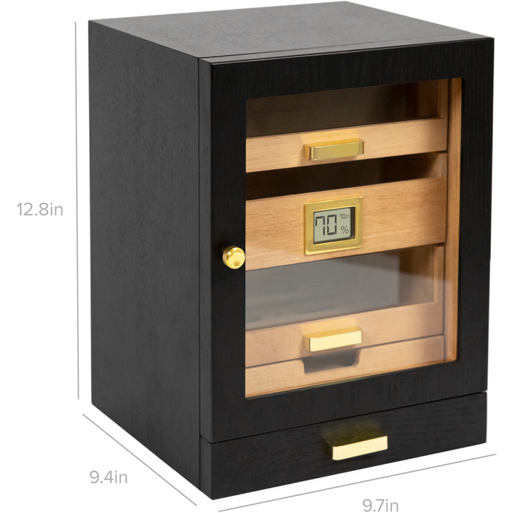 Luca Humidor Cabinet | Black Ash