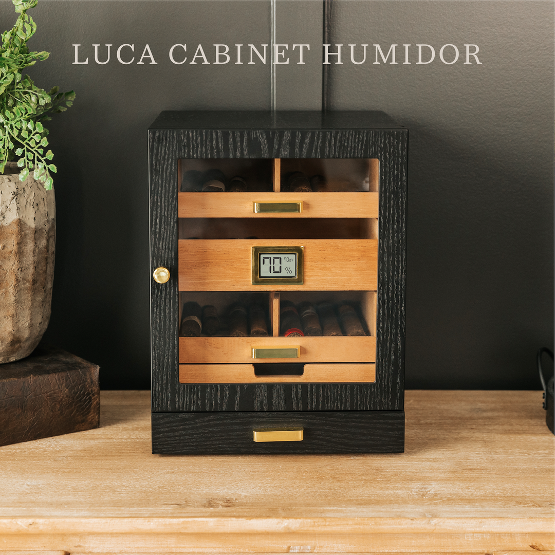 Luca Humidor Cabinet | Black Ash