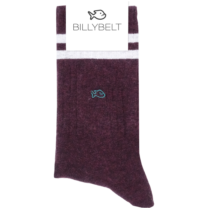 The Retro Burgundy Combed Cotton Socks